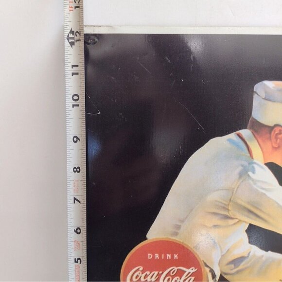 Vintage Drink Coca Cola Delicious And Refreshing Metal Sign Advertising Repo - Picture 6 of 7